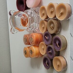 Party Lite Teddy tea light holder + tealight candles